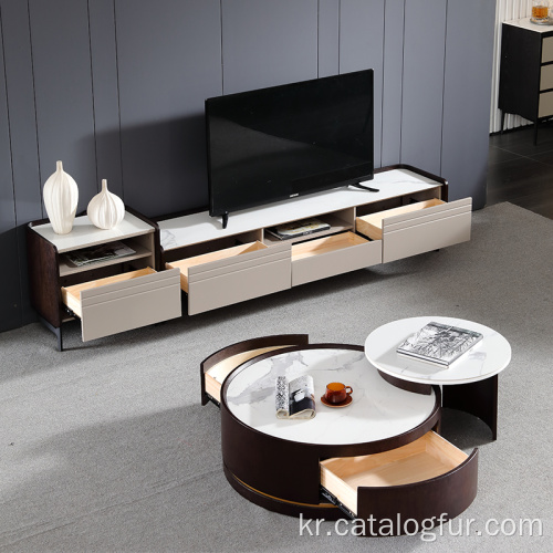 미니멀리즘을 위한 현대적인 거실 가구 나무 TV 스탠드 커피 테이블 사이드 테이블